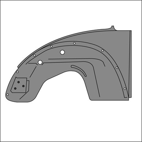 fianchetto anteriore completo di passaruota SX - 8/67 in poi - orig. Vw fianchetto anteriore completo di passaruota SX - 8/67 in poi - orig. Vw