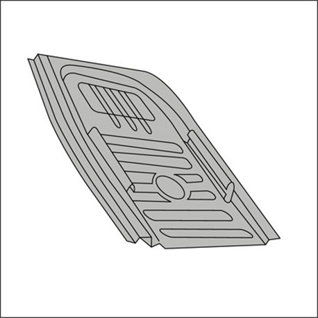 1/2 pianale post con guide per sedile, 8/72 in poi DX