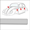 kit modanature carrozzeria 7 pz 10/52-10/62 in acciaio (fino allo chassis 5010447)
