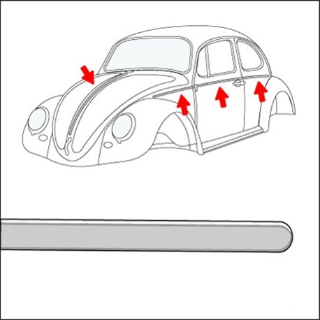 kit modanature carrozzeria 7 pz 8/66 - 7/67 kit modanature carrozzeria 7 pz 8/66 - 7/67