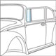 vetro deflettore cabrio 8/64 - 7/72 - dx o sx