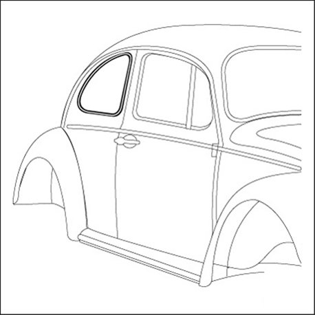 guarnizione vetro laterale DX De Luxe 8/64-7/71 - orig. Vw guarnizione vetro laterale DX De Luxe 8/64-7/71 - orig. Vw