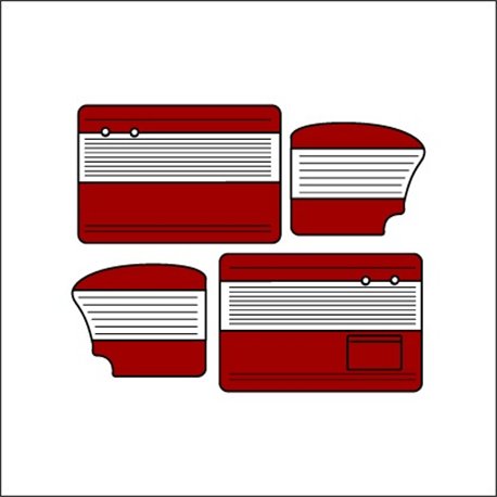 pannelli per porte cabrio ant/post TMI 8/55-7/64 bicolore off white 15/brick red 23  pannelli per porte cabrio ant/post TMI 8/55-7/64 bicolore off white 15/brick red 23