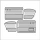 pannelli per porte cabrio ant/post TMI 8/55-7/64 bicolore off white 15/grey 16 