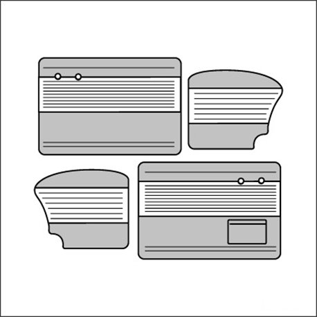 pannelli per porte cabrio ant/post TMI 8/55-7/64 bicolore off white 15/grey 16 