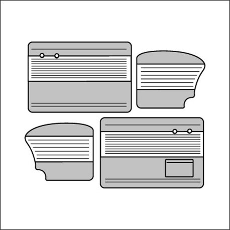 pannelli per porte cabrio ant/post TMI 8/64-7/66 bicolore off white 15/grey 16  pannelli per porte cabrio ant/post TMI 8/64-7/66 bicolore off white 15/grey 16