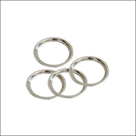 anello in acciaio cromato per bordo esterno cerchio 15" - 4pz