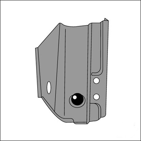 lamiera piantone anteriore portiera DX con sede cerniera lamiera piantone anteriore portiera DX con sede cerniera
